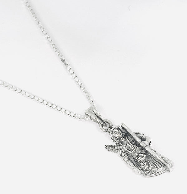 Shri Ram Ji Pendant with Box Chain – 925 Sterling Silver
