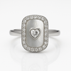 Silver Rectangle Heart Ring