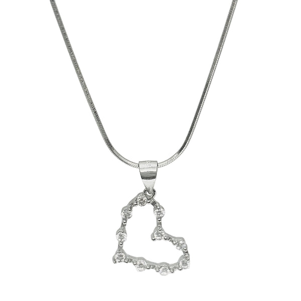 Dazzling Open Heart Pendant Necklace | 925 Sterling Silver