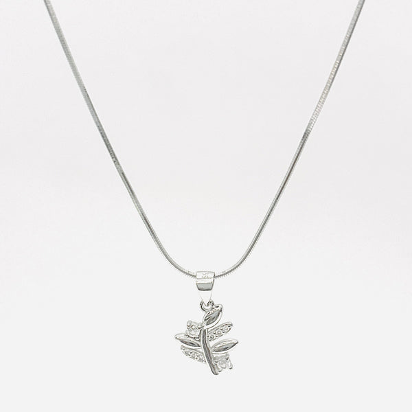 Eternal Leaf Pendant Necklace | 925 Sterling Silver