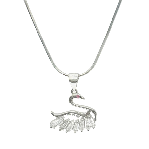 Graceful Swan Charm Necklace | 925 Sterling Silver