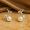 925 Pearl & Zircon Ear Climber