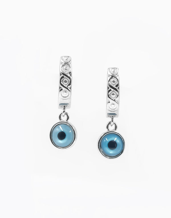 925 Silver Evil Eye Dangle Studs