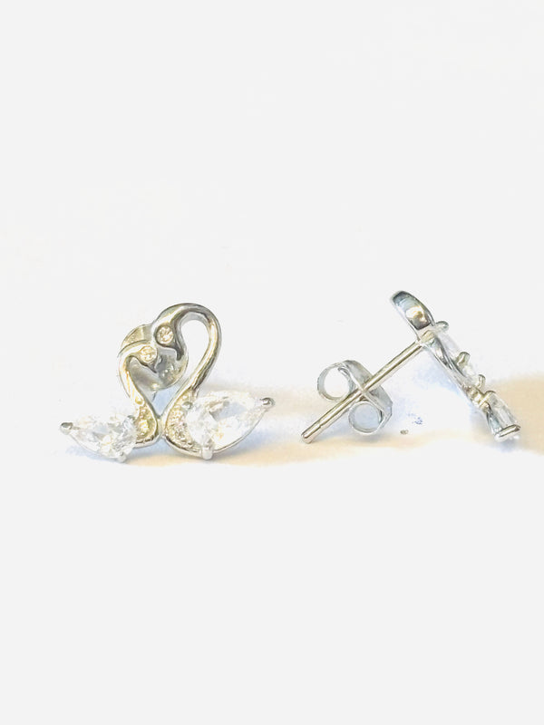 Twin Swan Zirconia Stud