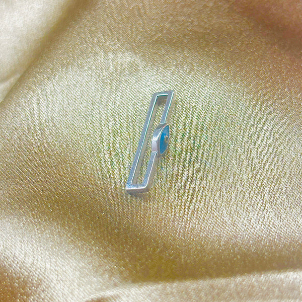 925 Sterling Silver Evil Eye Bar Watch Charm