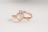 Moonlit Heart Ring CZ Trio