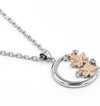 Celestial Bloom Moon Necklace | 925 Sterling Silver with Champagne Gold Accents