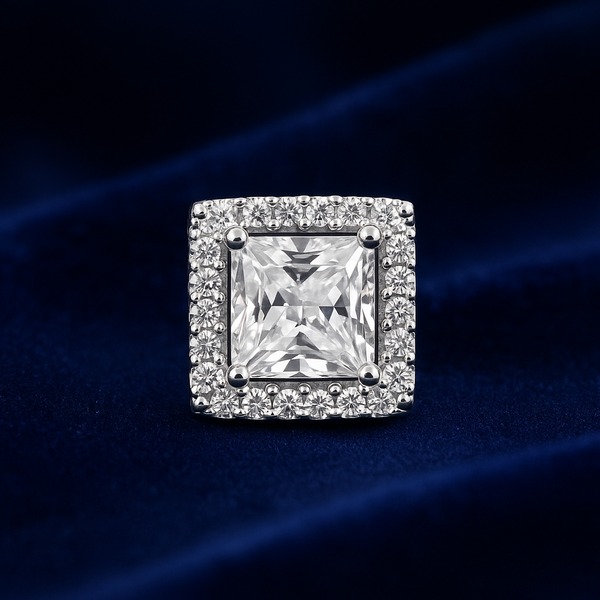 Silver Square Zirconia Stud – Classic Sparkle