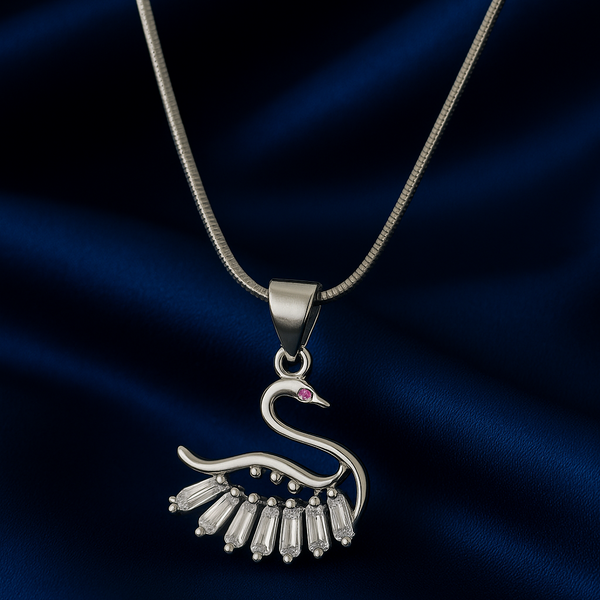 Graceful Swan Charm Necklace | 925 Sterling Silver