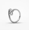 Two Dancing Stone Silver Ring