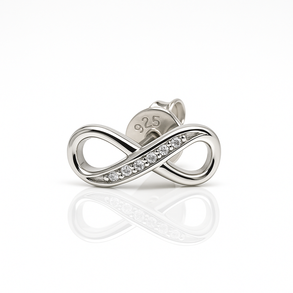 Silver Infinity Zirconia Stud – Endless Sparkle