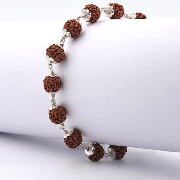 Sacred Rudraksha Silver-Link Bracelet