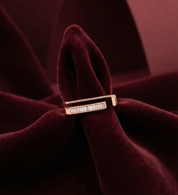 Sleek Square Baguette Bar Ring