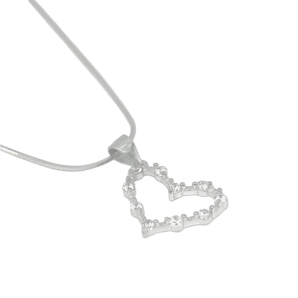 Dazzling Open Heart Pendant Necklace | 925 Sterling Silver