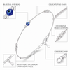 Blue Evil Eye Silver Beaded Anklet