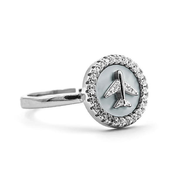 Sky Charm MOP Aeroplane Ring