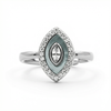 Silver Marquise Halo Ring – Timeless Sparkle