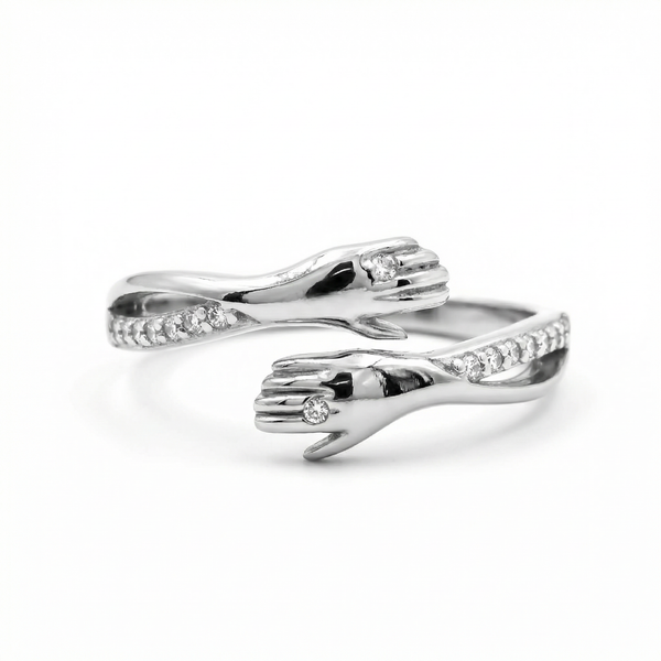 Hug Ring with Zircon Accents
