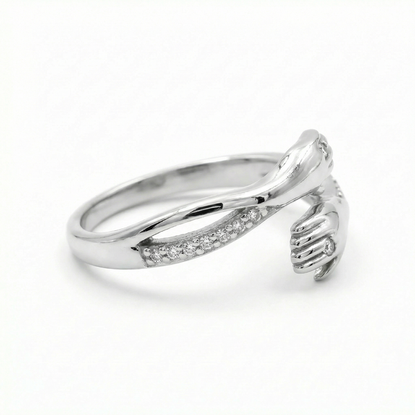 Hug Ring with Zircon Accents