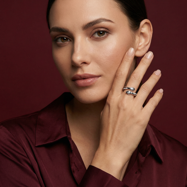 Hug Ring with Zircon Accents