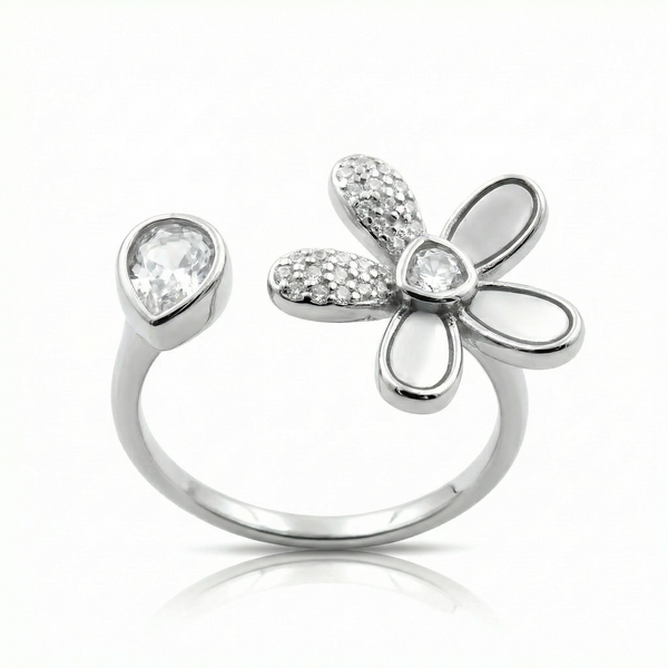 Floral Elegance MOP Ring
