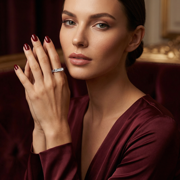 Baguette Elegance Unisex Silver Ring