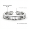 Baguette Elegance Unisex Silver Ring