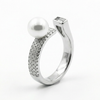 Radiant Pearl & Diamond Duo Ring