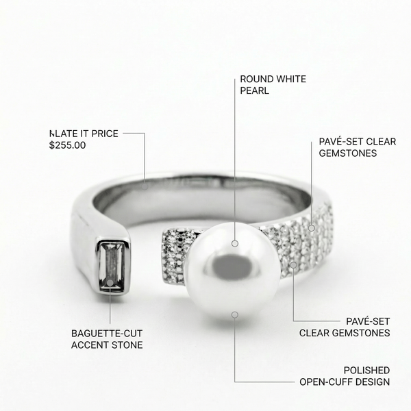 Radiant Pearl & Diamond Duo Ring