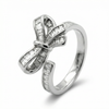 Sparkling Bow Ring with Baguette CZ