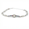 Silver Rainbow Centerpiece Bracelet – Colors of Elegance