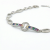 Silver Rainbow Centerpiece Bracelet – Colors of Elegance