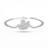 Silver Swan Bracelet with Sparkling Zirconia