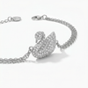 Silver Swan Bracelet with Sparkling Zirconia