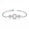 Dual-Tone Rose Gold & Silver Circle Link Bracelet