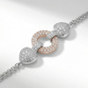 Dual-Tone Rose Gold & Silver Circle Link Bracelet
