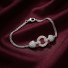 Dual-Tone Rose Gold & Silver Circle Link Bracelet