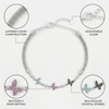 Silver Mesh Bracelet with Multicolor Butterfly Charms