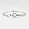 Silver LOVE Charm Adjustable Bracelet with Key Design