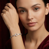 Silver LOVE Charm Adjustable Bracelet with Key Design