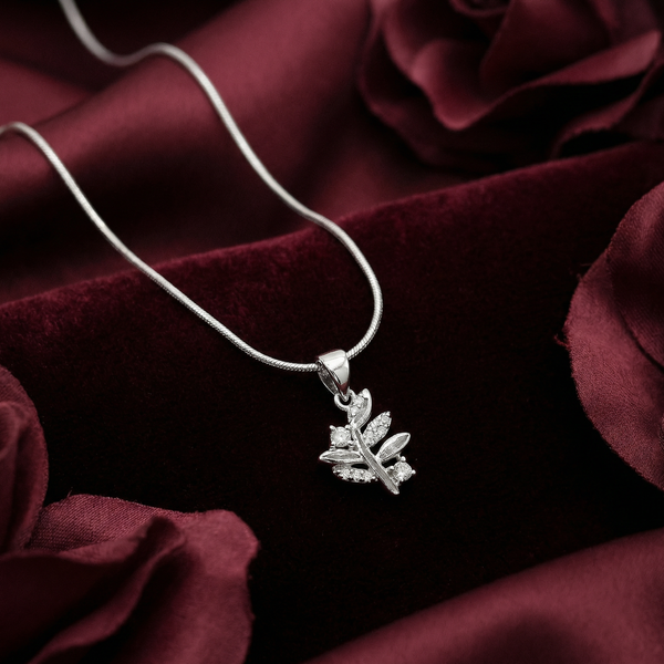 Eternal Leaf Pendant Necklace | 925 Sterling Silver