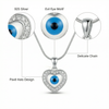 Evil Eye Heart Pendant with Snake Chain
