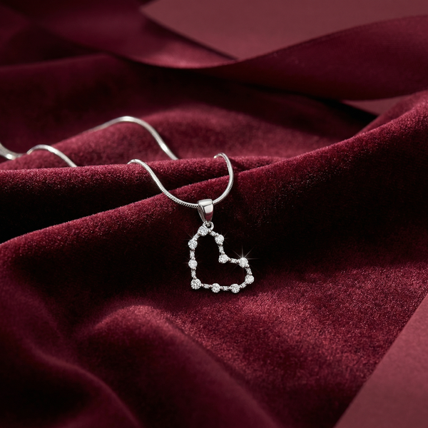 Dazzling Open Heart Pendant Necklace | 925 Sterling Silver