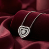 Radiant Double Heart Necklace – 925 Sterling Silver Charm with Flexible Big Heart Design