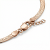Dual-Design Italian Snake Silver Anklet with Champagne Gold Polish | 925 Sterling Silver