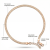 Dual-Design Italian Snake Silver Anklet with Champagne Gold Polish | 925 Sterling Silver