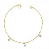 Evil Eye Charm Anklet in 925 Sterling Silver