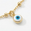 Evil Eye Charm Anklet in 925 Sterling Silver