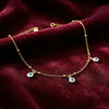 Evil Eye Charm Anklet in 925 Sterling Silver