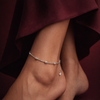 Oxidised Beaded Silver Anklet in 925 Sterling Silver
